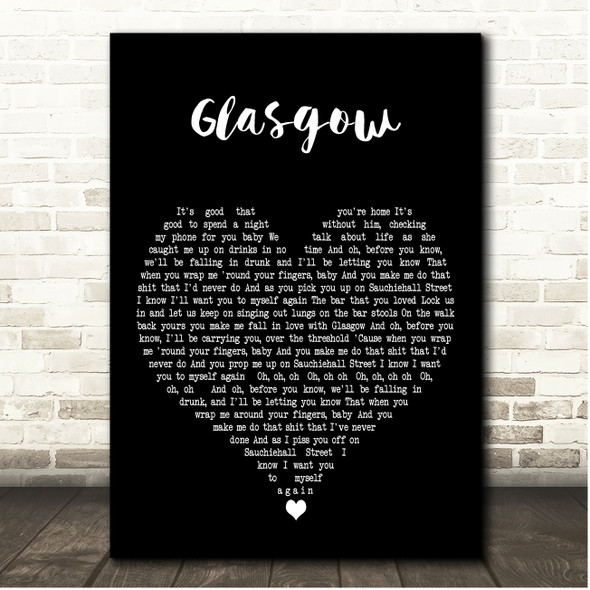 Catfish and the Bottlemen Glasgow Black Heart Song Lyric Print