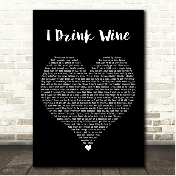 Adele I Drink Wine Black Heart Song Lyric Print