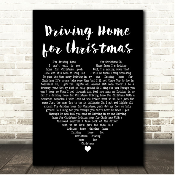 Chris Rea Driving Home for Christmas Black Heart Song Lyric Print