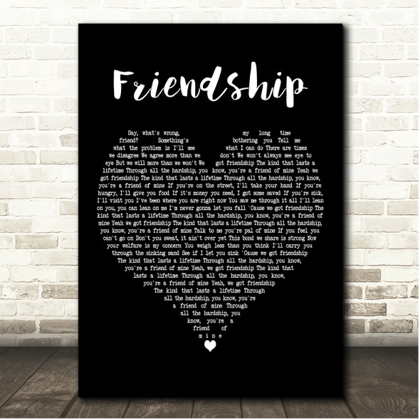 Chris Stapleton Friendship Black Heart Song Lyric Print