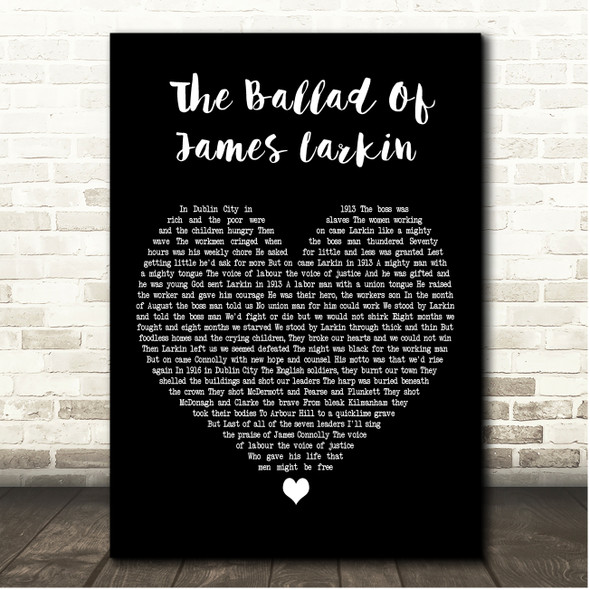 Christy Moore The Ballad Of James Larkin Black Heart Song Lyric Print