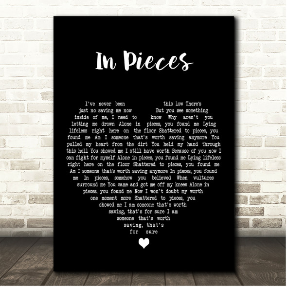 Citizen Soldier In Pieces Black Heart Song Lyric Print
