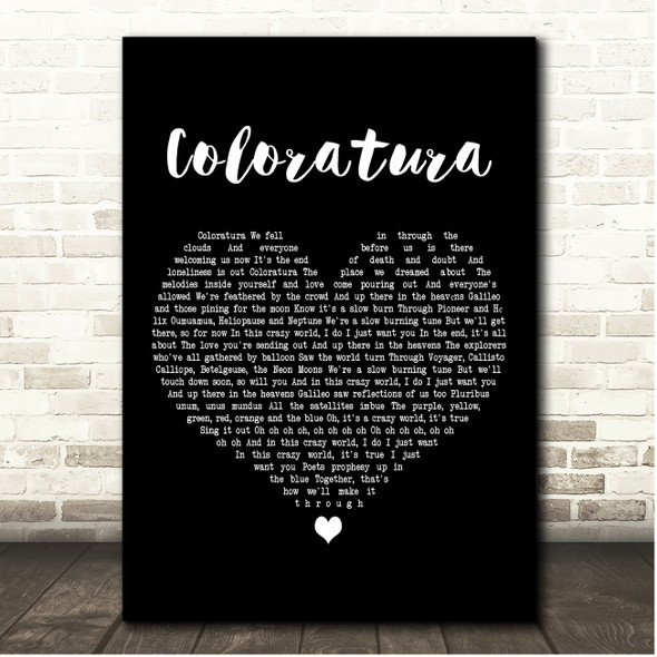 Coldplay Coloratura Black Heart Song Lyric Print