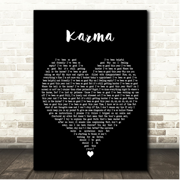 AJR Karma Black Heart Song Lyric Print