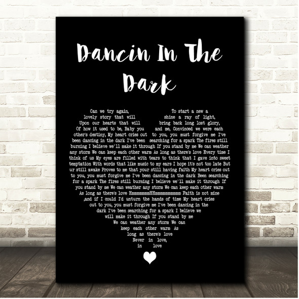 DJ Cammy Dancin In The Dark Black Heart Song Lyric Print