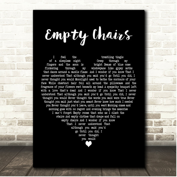 Don McLean Empty Chairs Black Heart Song Lyric Print