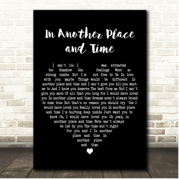 Donna Summer In Another Place and Time Black Heart Song Lyric Print