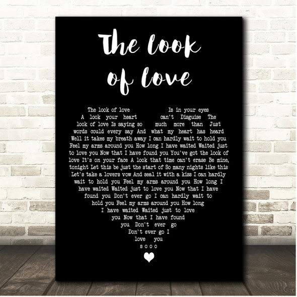 Dusty Springfield The Look of Love Black Heart Song Lyric Print