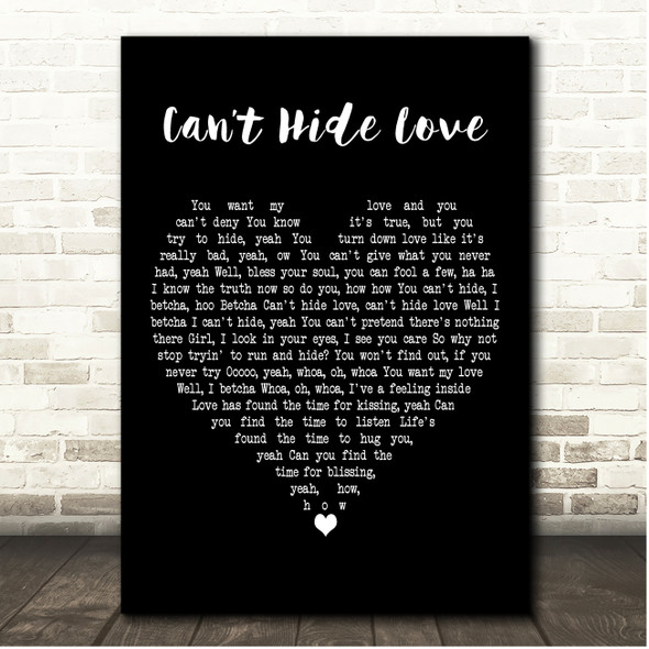 Earth, Wind & Fire Cant Hide Love Black Heart Song Lyric Print