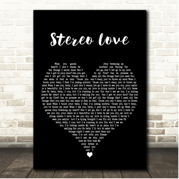 Edward Maya Stereo Love Black Heart Song Lyric Print