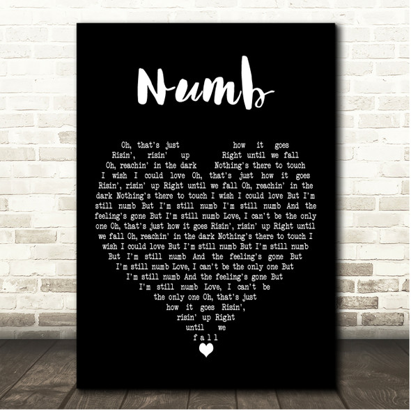 Elderbrook Numb Black Heart Song Lyric Print