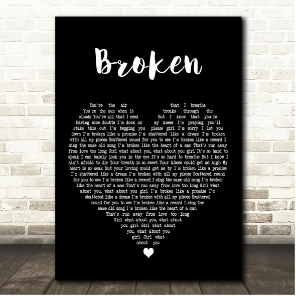 Everlast Broken Black Heart Song Lyric Print