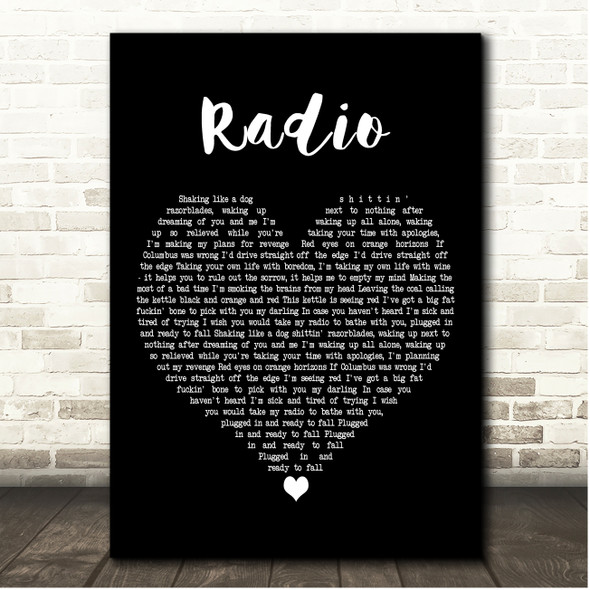 Alkaline Trio Radio Black Heart Song Lyric Print