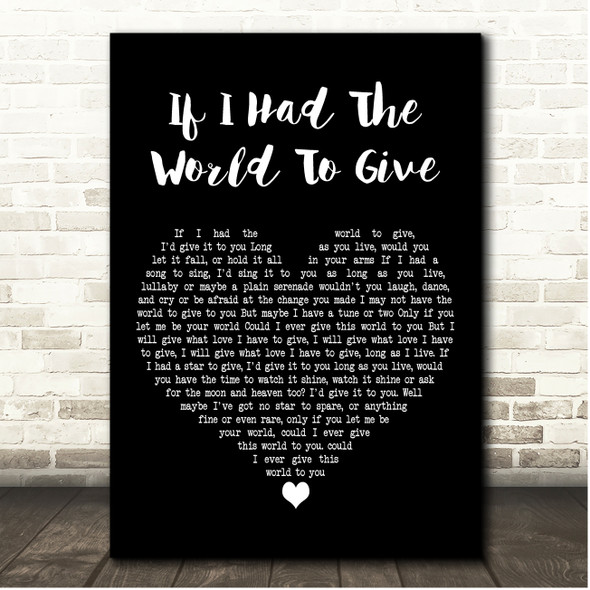 Grateful Dead If I Had The World To Give Black Heart Song Lyric Print