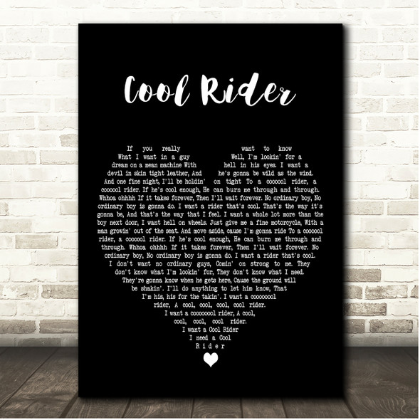 Grease 2 Cool Rider Black Heart Song Lyric Print