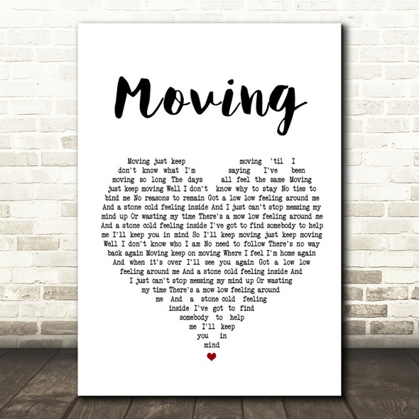 Supergrass Moving White Heart Song Lyric Quote Print