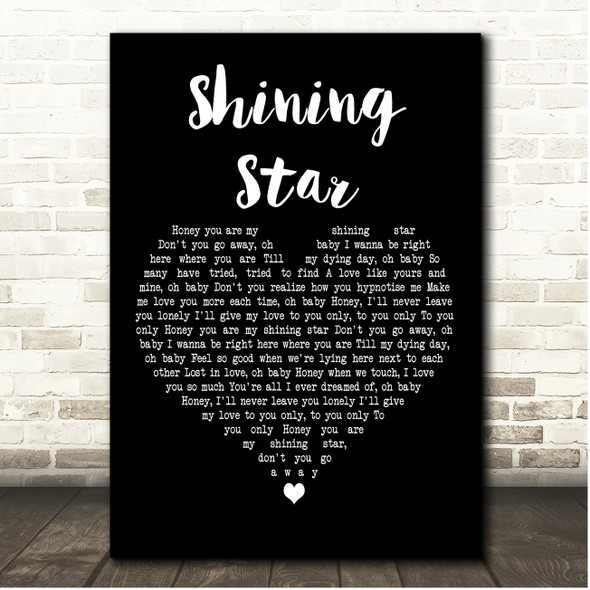 Jerry Garcia Band Shining Star Black Heart Song Lyric Print