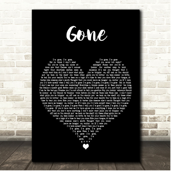 Jessica Baio gone Black Heart Song Lyric Print