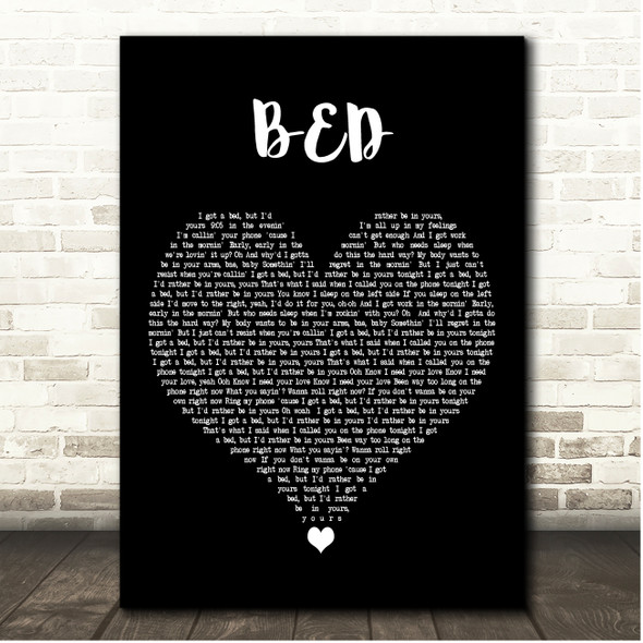 Joel Corry, RAYE & David Guetta BED Black Heart Song Lyric Print