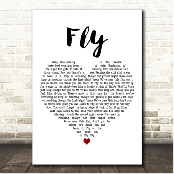 Maddie & Tae Fly White Heart Song Lyric Print