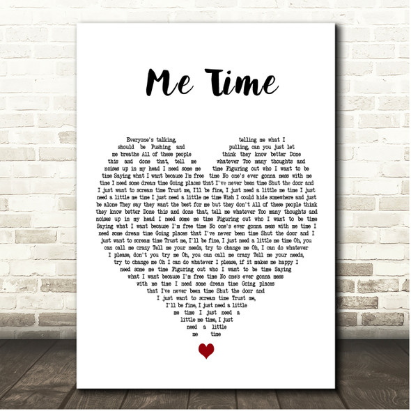 Paloma Faith Me Time White Heart Song Lyric Print