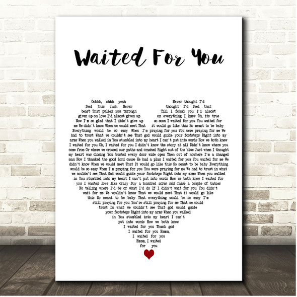 Private Drive Waited For You White Heart Song Lyric Print