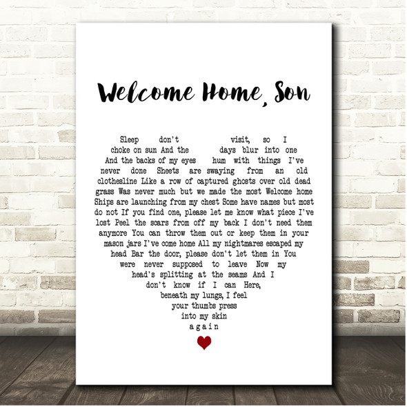 Radical Face Welcome Home, Son White Heart Song Lyric Print