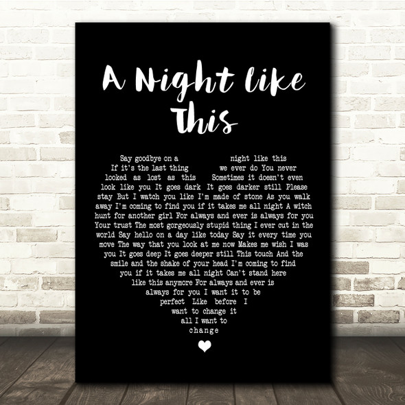 The Cure A Night Like This Black Heart Song Lyric Quote Print