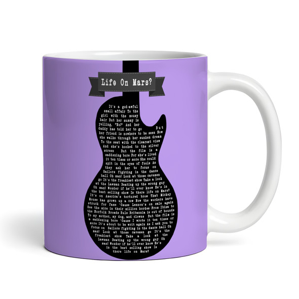 Purple Guitar Any Song Lyrics Custom Music Gift Coffee Tea Cup Personalised Mug