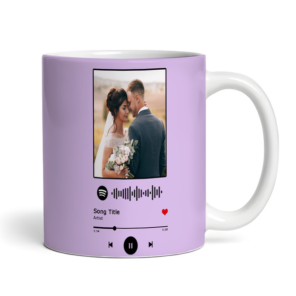 Purple Spotify QR And Initials Any Song Lyrics Music Gift Personalised Mug