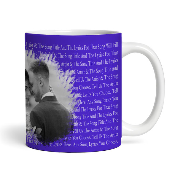 Smudge Blue Photo Any Song Lyrics Custom Music Gift Coffee Tea Personalised Mug