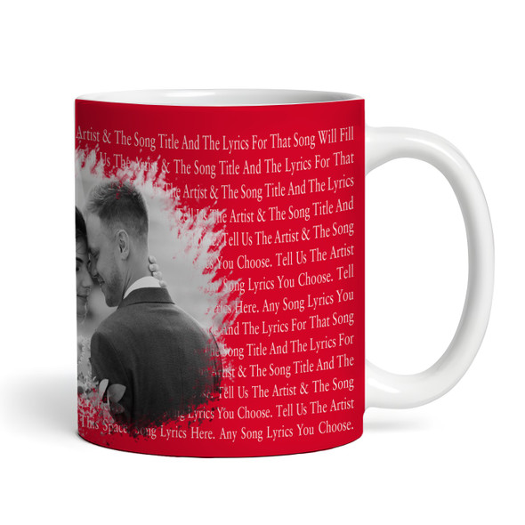 Smudge Red Photo Any Song Lyrics Custom Music Gift Coffee Tea Personalised Mug
