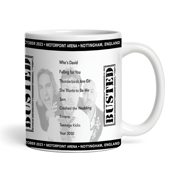 Busted Concert Setlist Gig Mug - Motorpoint Arena, Nottingham, England - October 4th 2023