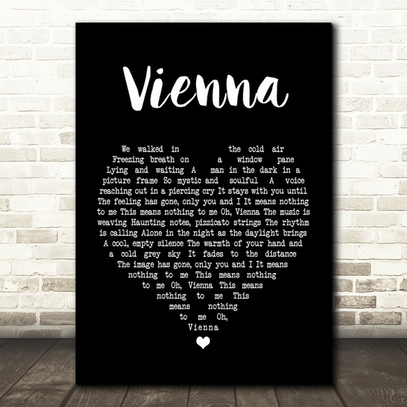 Ultravox Vienna Black Heart Song Lyric Quote Print