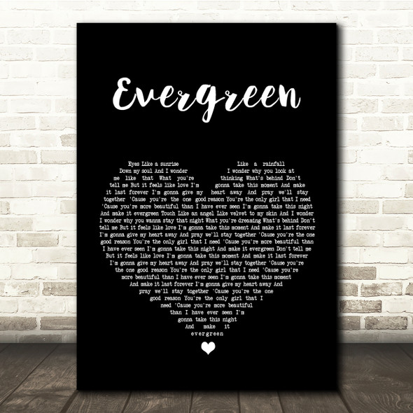 Westlife Evergreen Black Heart Song Lyric Quote Print