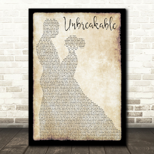 Westlife Unbreakable Man Lady Dancing Song Lyric Quote Print