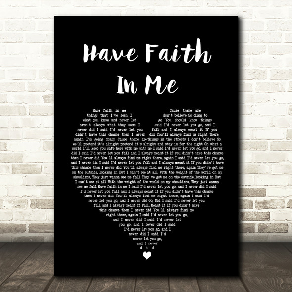 A Day To Remember Have Faith In Me Black Heart Song Lyric Quote Print