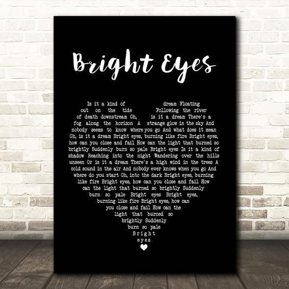 Art Garfunkel Bright Eyes Black Heart Song Lyric Quote Print