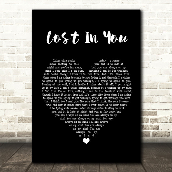 Ash Lost In You Black Heart Song Lyric Quote Print