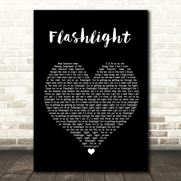 Jessie J Flashlight Black Heart Song Lyric Quote Print