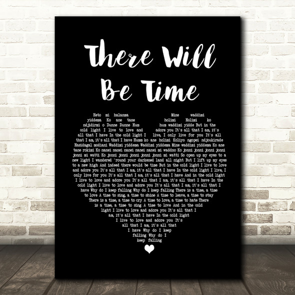 Mumford & Sons There Will Be Time Black Heart Song Lyric Quote Print