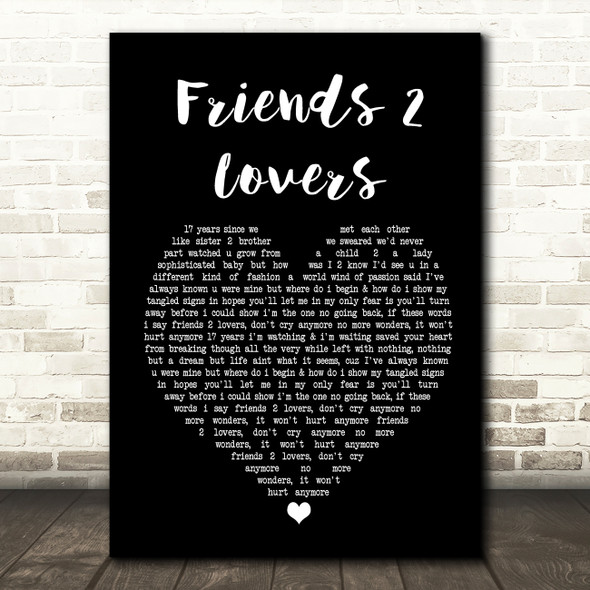 Soul SirkUS Friends 2 Lovers Black Heart Song Lyric Quote Print