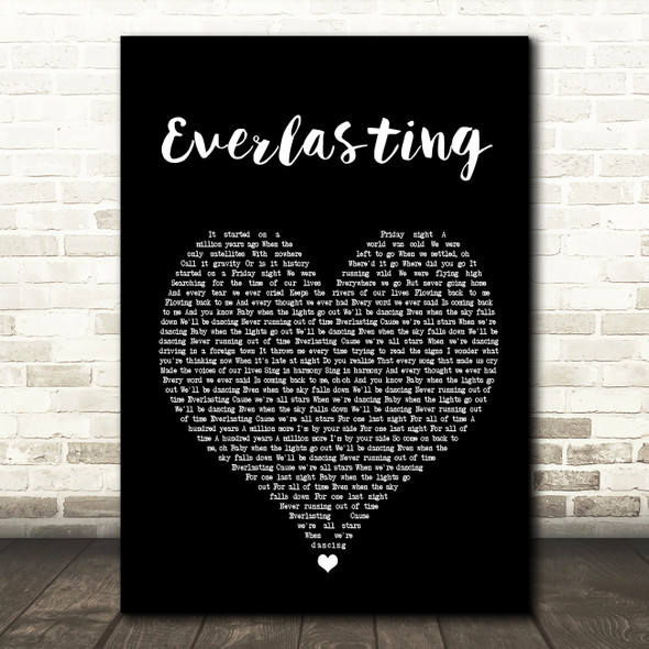 Take That Everlasting Black Heart Song Lyric Quote Print