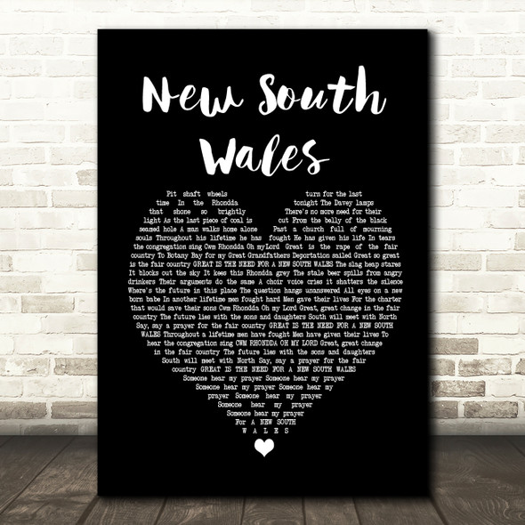 The Alarm New South Wales Black Heart Song Lyric Quote Print