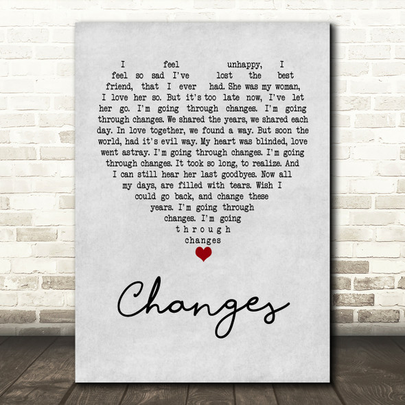 Black Sabbath Changes Grey Heart Quote Song Lyric Print