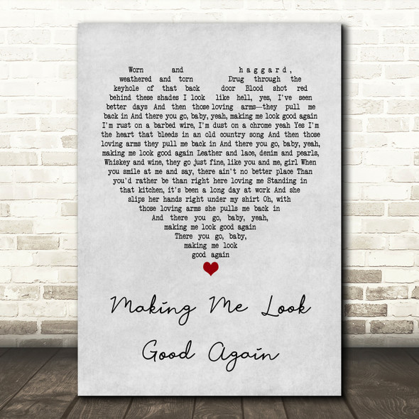 Drake White Making Me Look Good Again Grey Heart Quote Song Lyric Print