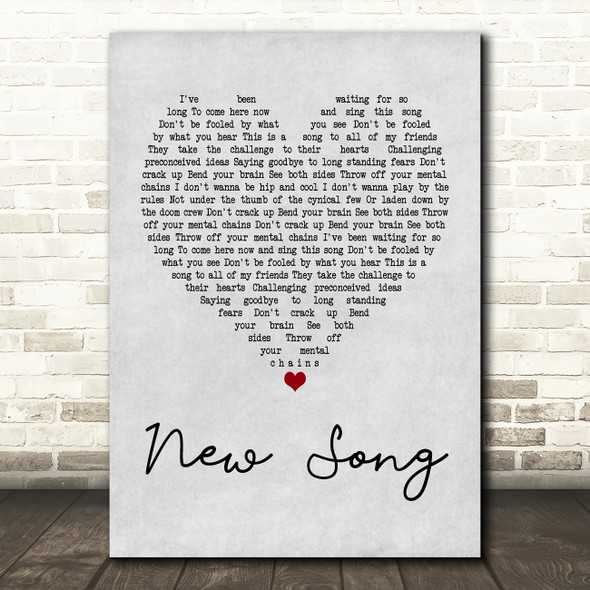 Howard Jones New Song Grey Heart Quote Song Lyric Print