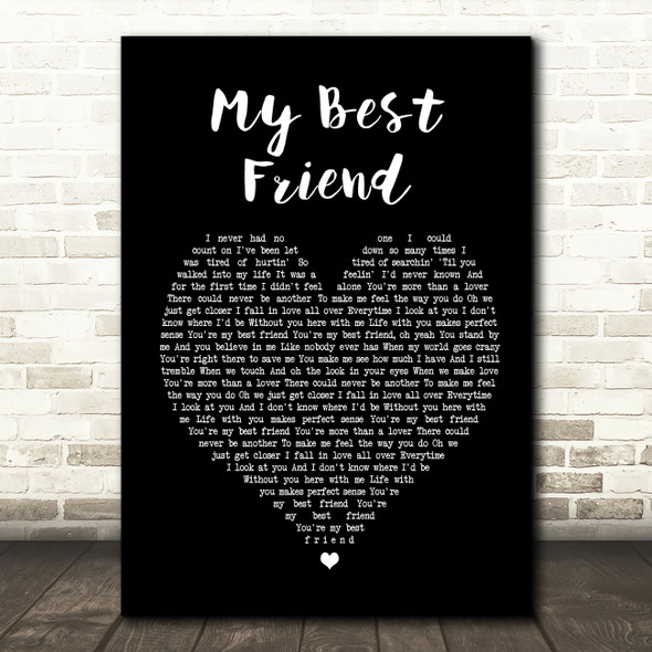 Tim McGraw My Best Friend Black Heart Song Lyric Quote Print