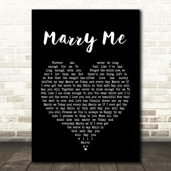 Train Marry Me Black Heart Song Lyric Quote Print