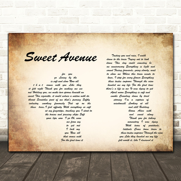 Jets to Brazil Sweet Avenue Man Lady Couple Song Lyric Quote Print